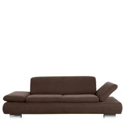 Wohnen Zweisitzer Sofa in Braun mit Chrom - Delnoto