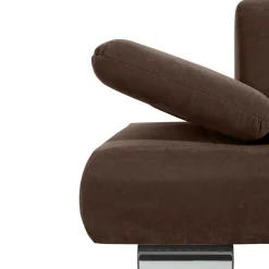 Wohnen Zweisitzer Sofa in Braun mit Chrom - Delnoto