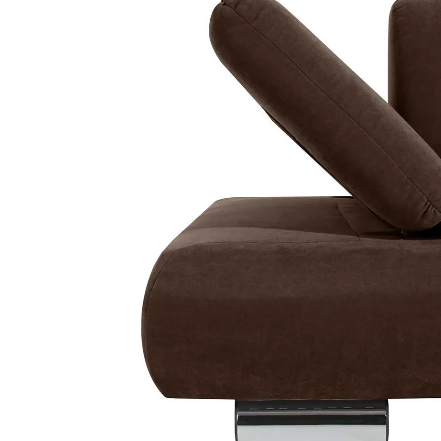 Wohnen Zweisitzer Sofa in Braun mit Chrom - Delnoto