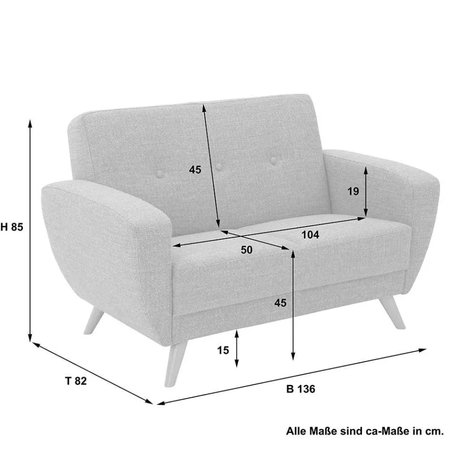 Sale Wohnen Zweisitzer Sofa in Grau Microfaser - Durencas
