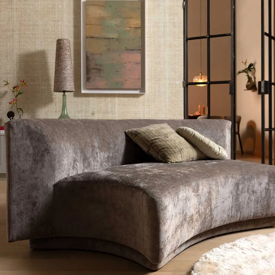 Hot Wohnen Zweisitzer Sofa in Taupe Chenille - Fridelia
