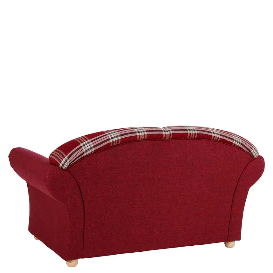 Best Wohnen Zweisitzer Stoffsofa in Rot kariert - Lyatea