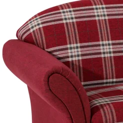 Best Wohnen Zweisitzer Stoffsofa in Rot kariert - Lyatea