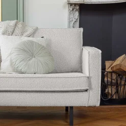 New Wohnen Zweisitzer Wohnzimmercouch in Beige Boucle - Elisa