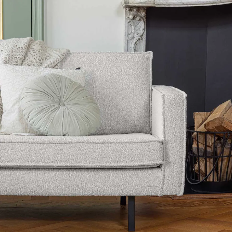 New Wohnen Zweisitzer Wohnzimmercouch in Beige Boucle - Elisa
