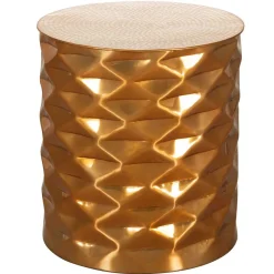 Hot Wohnen Zylinderform Metalltisch in Gold - Tunes
