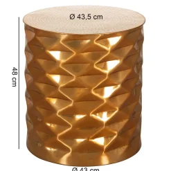 Hot Wohnen Zylinderform Metalltisch in Gold - Tunes
