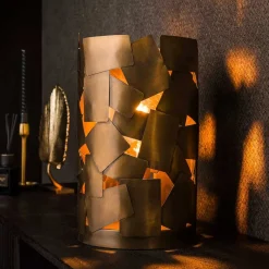 Best Wohnen Zylindrische Tischlampe in Bronze Antik - Standing