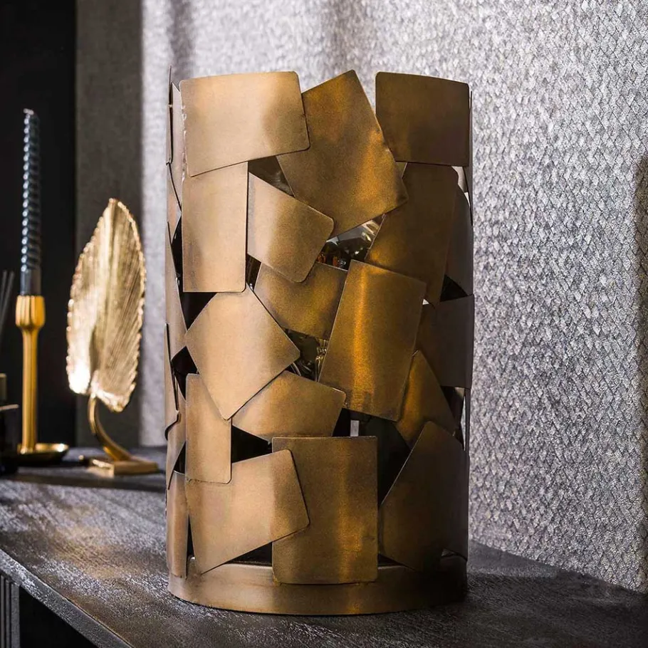 Best Wohnen Zylindrische Tischlampe in Bronze Antik - Standing